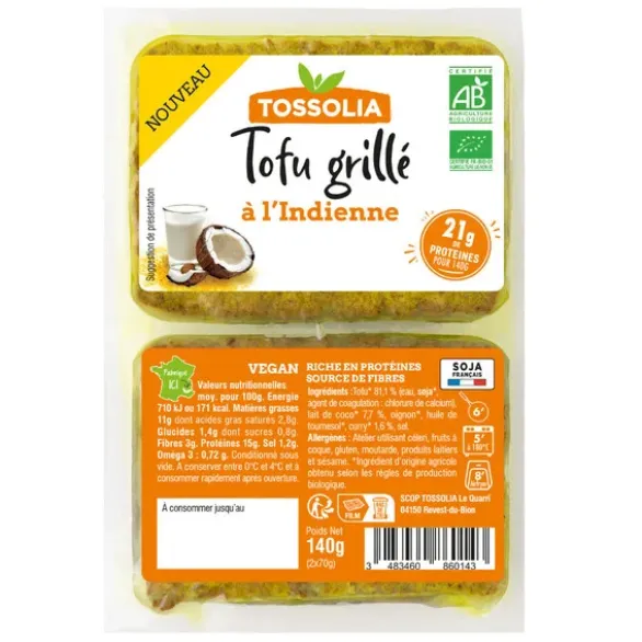 Tofu grillé à l'Indienne 2x70g